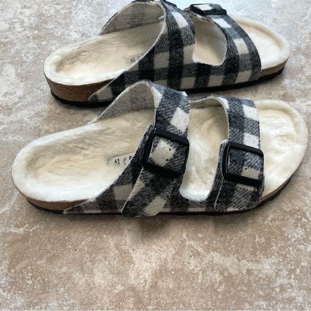 Birkenstock Arizona Shearling Sandals Like New Size 10 W / 41 EU
